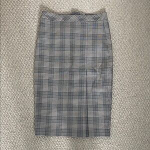 Classic Gray Plaid Pencil Skirt